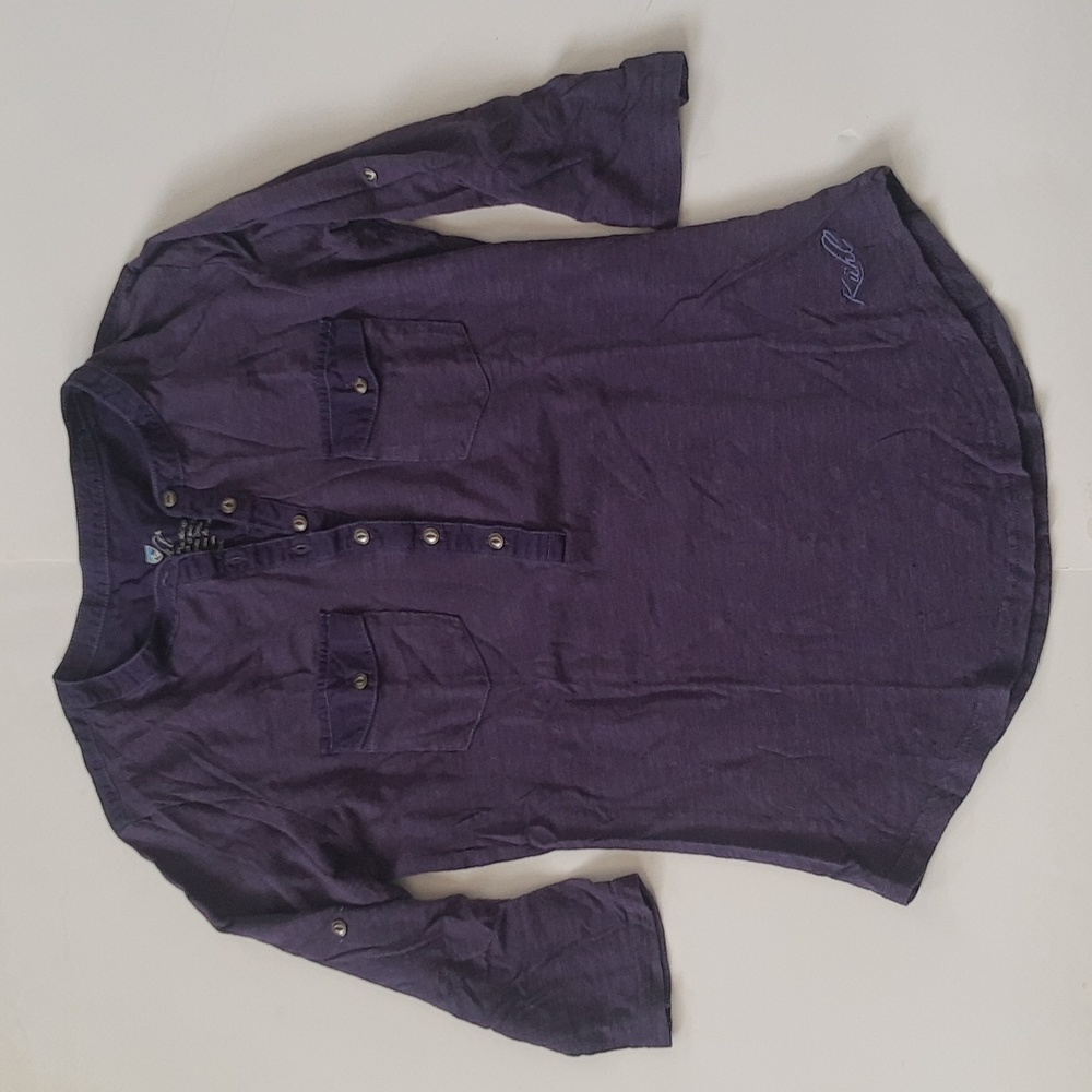 KÜHL Women's S Pullover 1/4 Button Purple Top